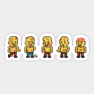 Pixel Zombie Lineup Sticker